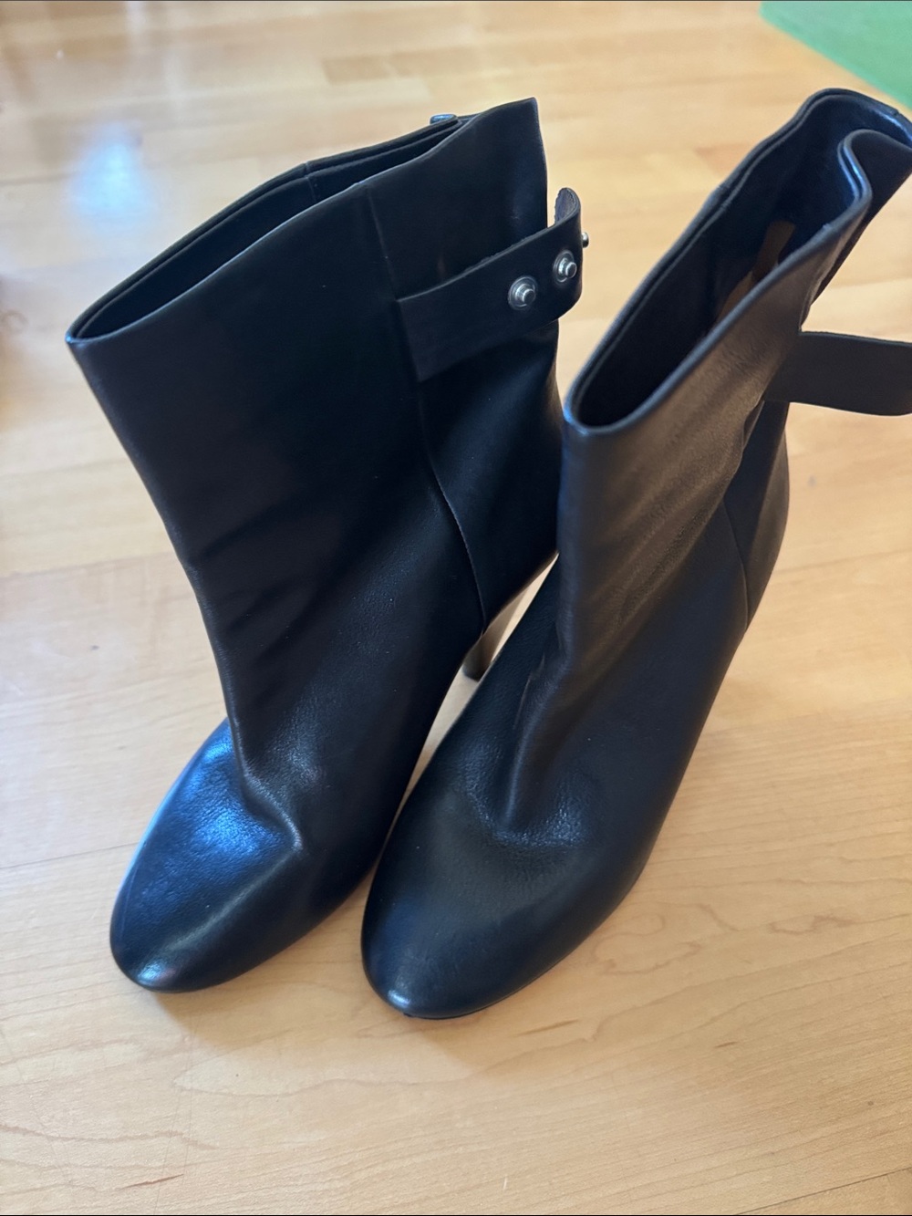 Isabel Marant Black Leather Ankle Booties